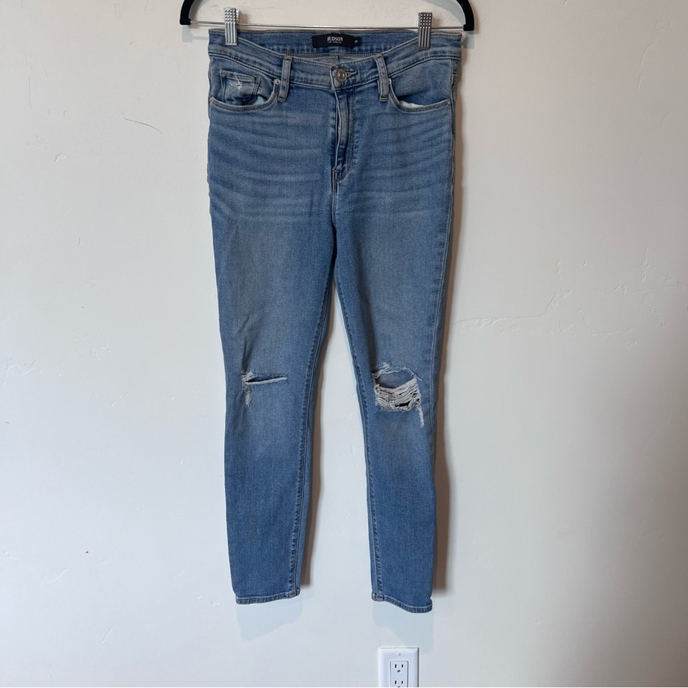 Hudson Light Blue Distressed Nico Super Skinny Jeans Women’s Size 28 Classic